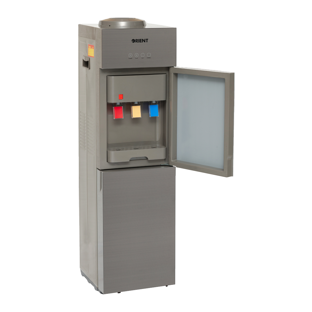 Flare 3 Taps Grey Glass Door Water Dispenser
