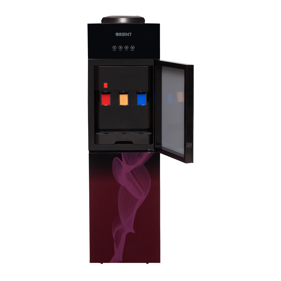 Crystal 3 Taps Purple Glass Door Water Dispenser