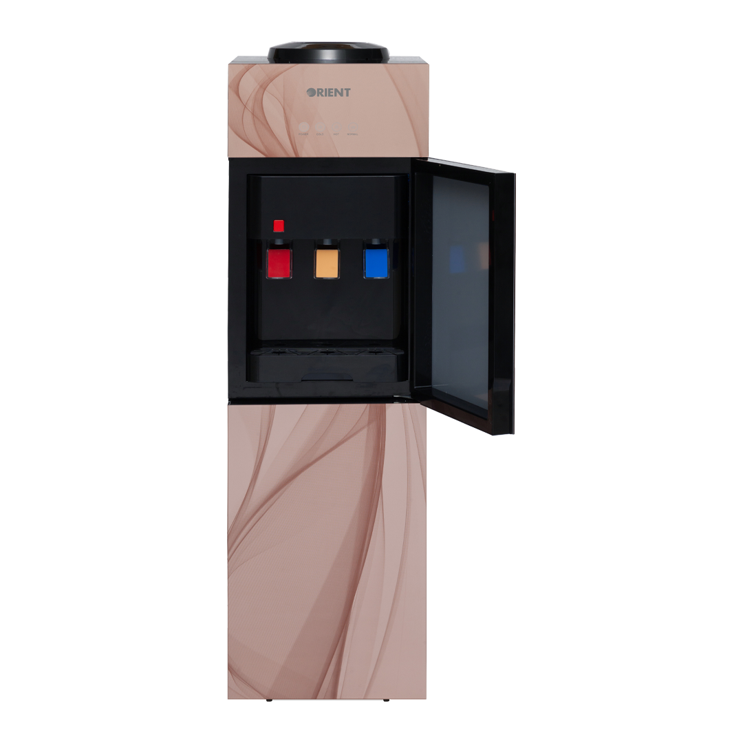 Crystal 3 Taps Golden Glass Door Water Dispenser