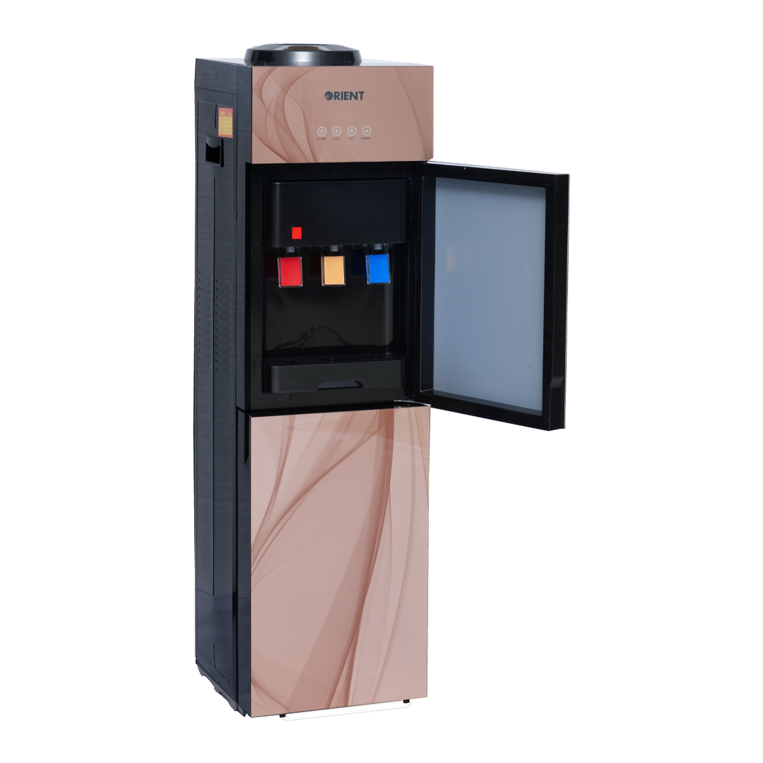 Crystal 3 Taps Golden Glass Door Water Dispenser